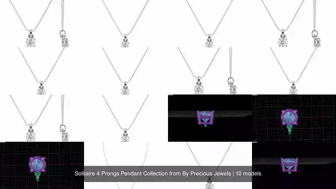 Solitaire 4 Prongs Pendant Collection from By Precious Jewels 