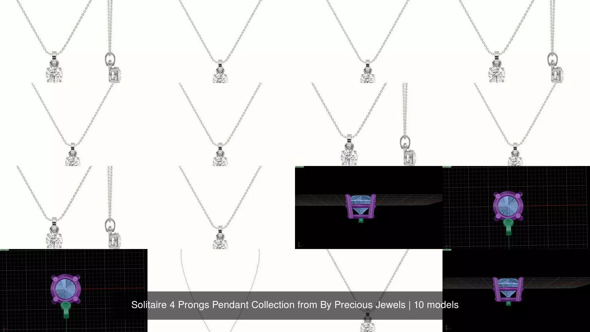 Solitaire 4 Prongs Pendant Collection from By Precious Jewels _0