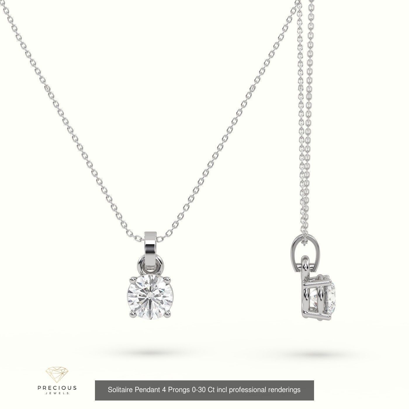 Solitaire 4 Prongs Pendant Collection from By Precious Jewels _1