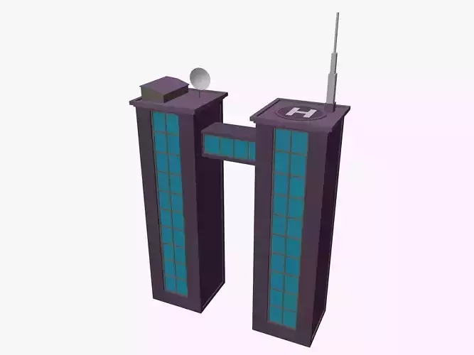 Cartoon skyscraper building 4