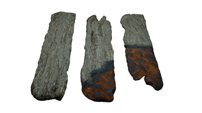 Burned Wood Boards 3D model