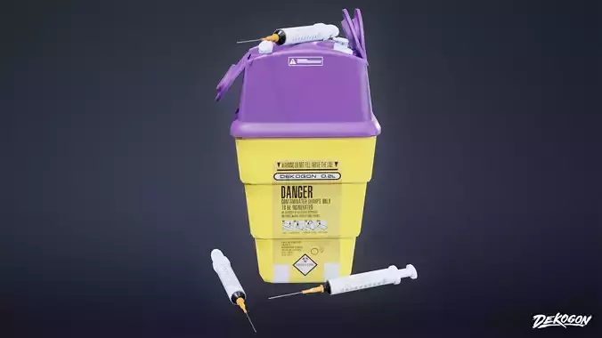 HOSPITAL - Needle Deposit 01 - LOW POLY Low-poly 3D model