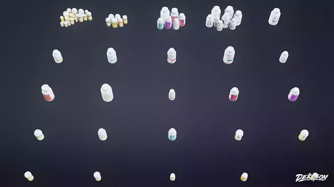HOSPITAL - Pill Bottles 01 - LOW POLY Low-poly 3D model