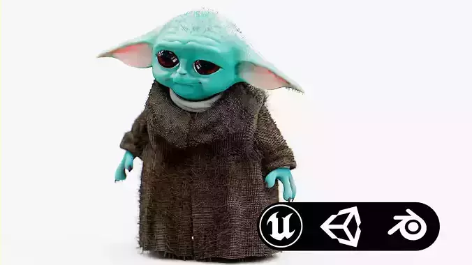 BABY YODA  Rigged for Unreal Engine - Unity - MIXAMO 