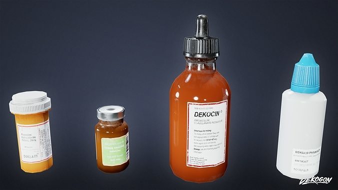 HOSPITAL - Pill Bottles 02 - LOW POLY Low-poly 3D model