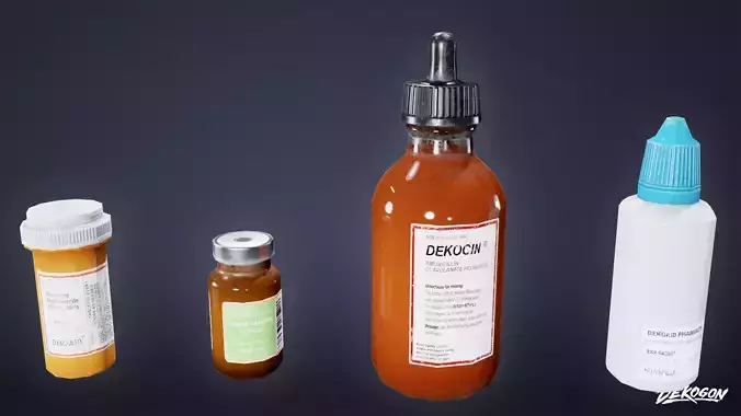 HOSPITAL - Pill Bottles 02 - LOW POLY