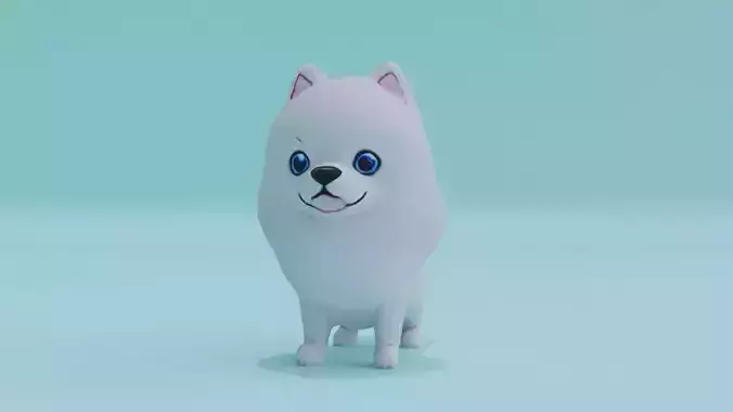 Puppy Pomeranian Baby Dog Cute Free low-poly 3D model