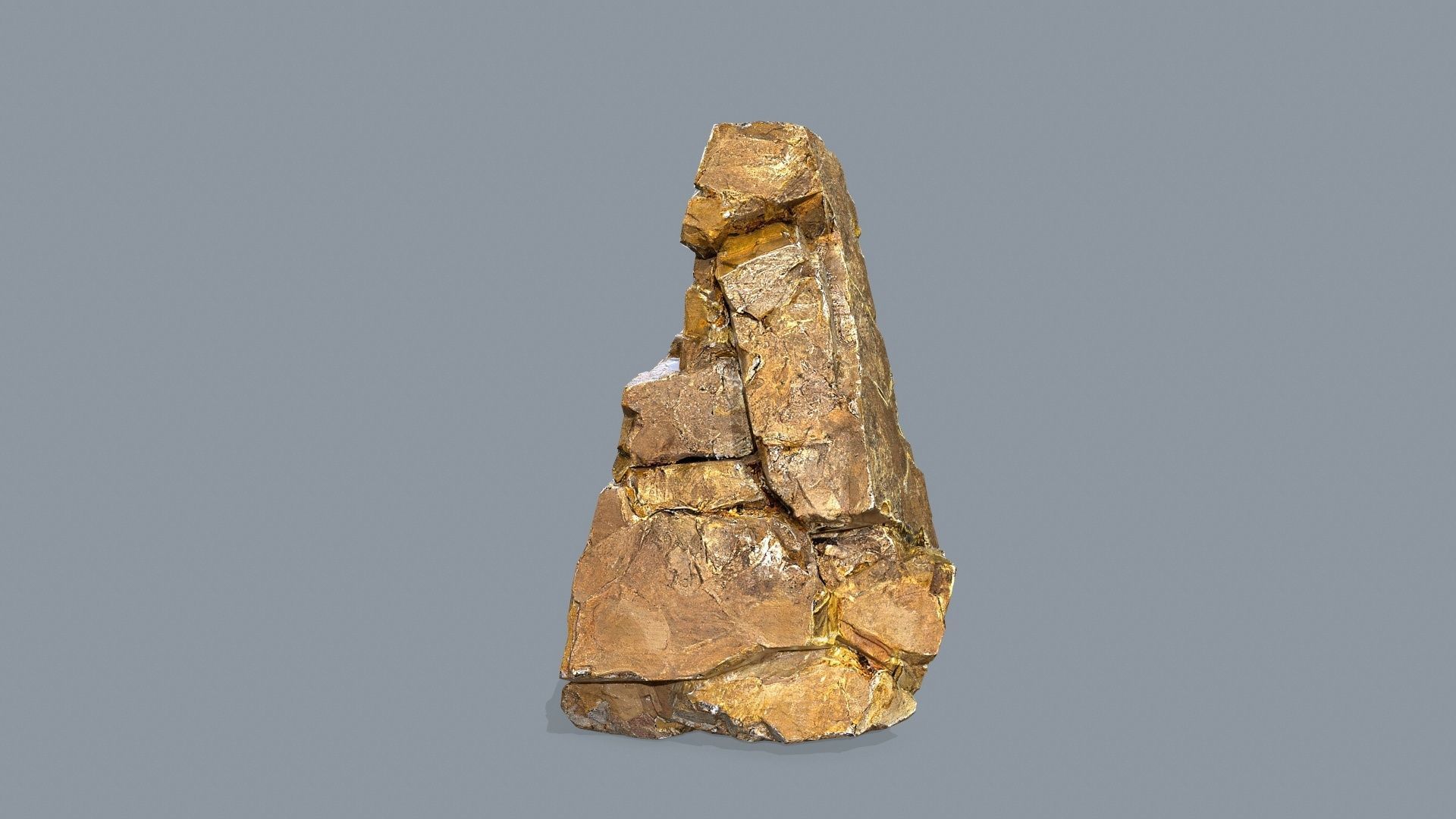 gold rocks Low-poly 3D model_4