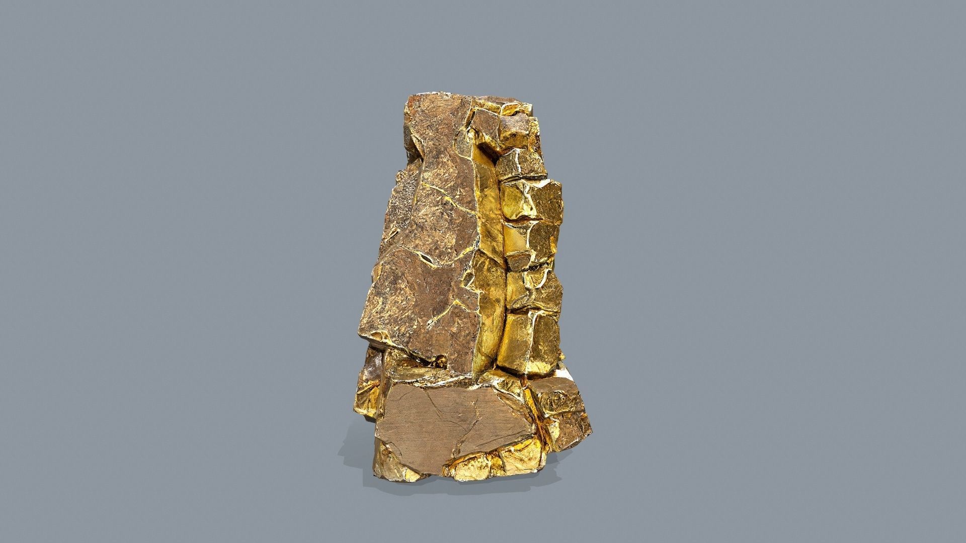 gold rocks Low-poly 3D model_10