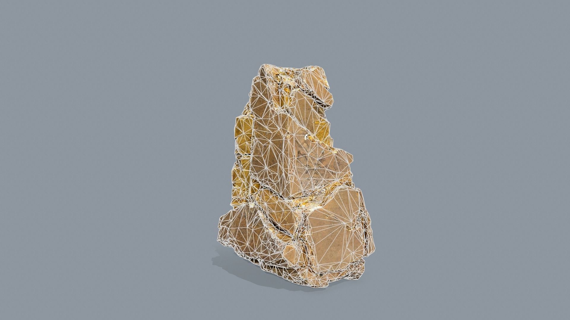 gold rocks Low-poly 3D model_12