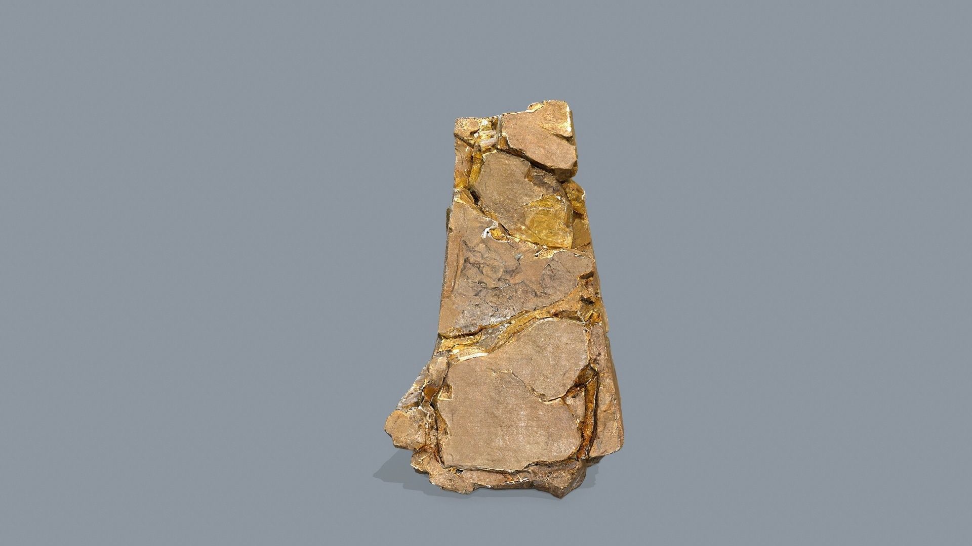 gold rocks Low-poly 3D model_6