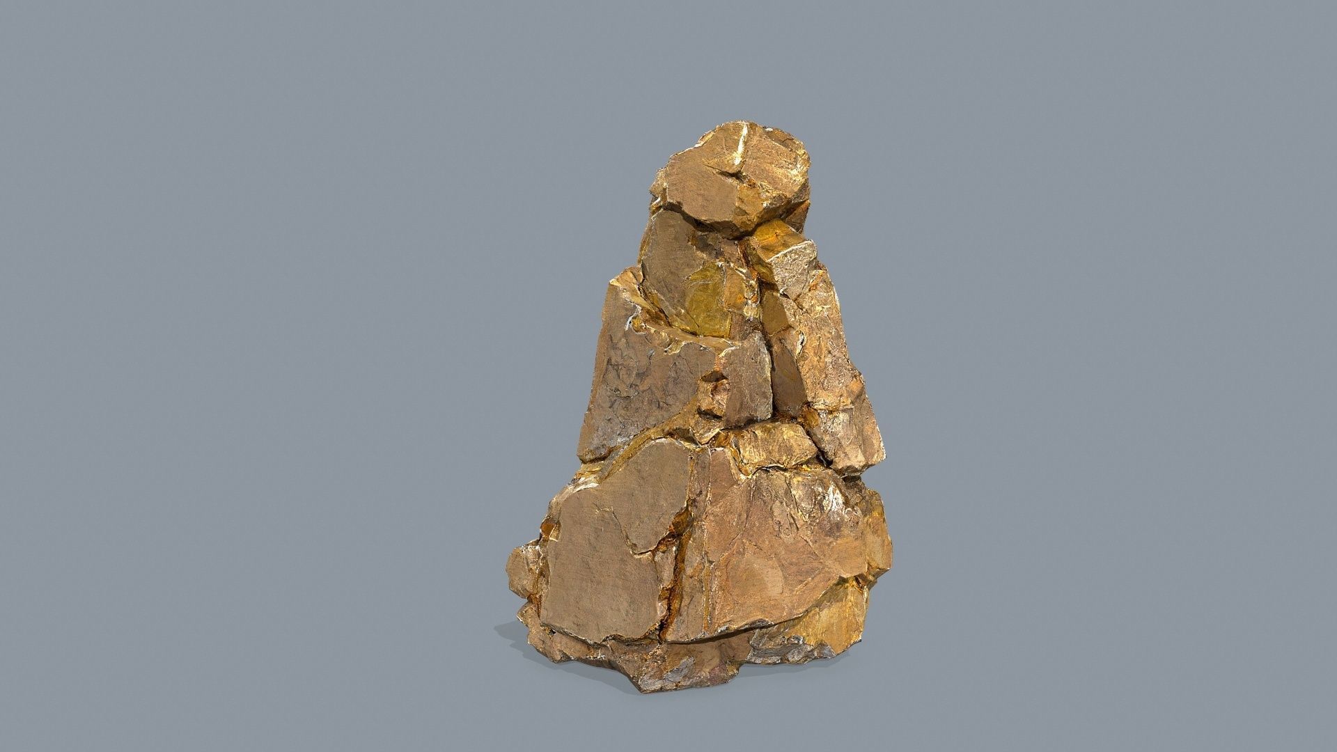 gold rocks Low-poly 3D model_5