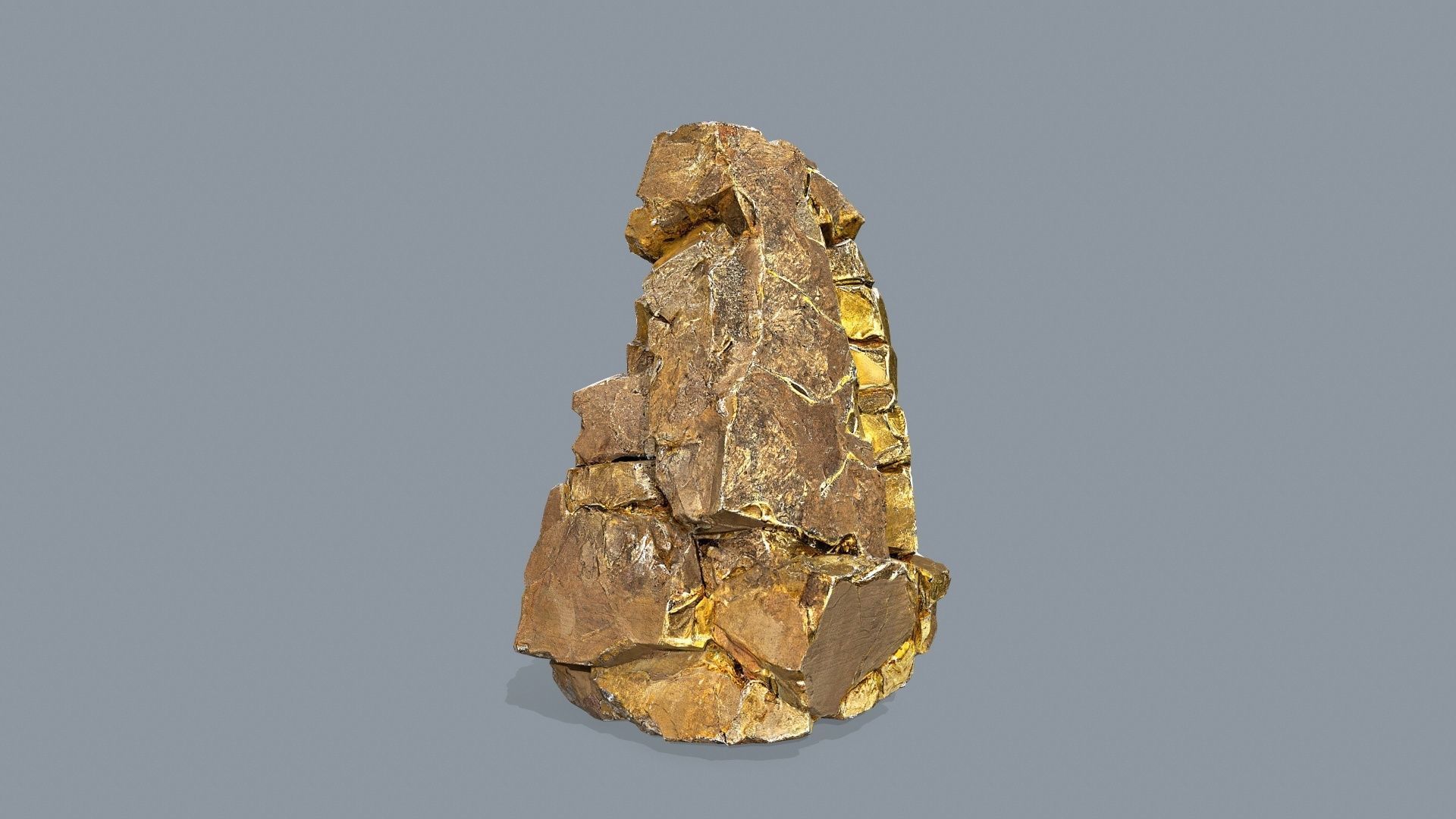 gold rocks Low-poly 3D model_11