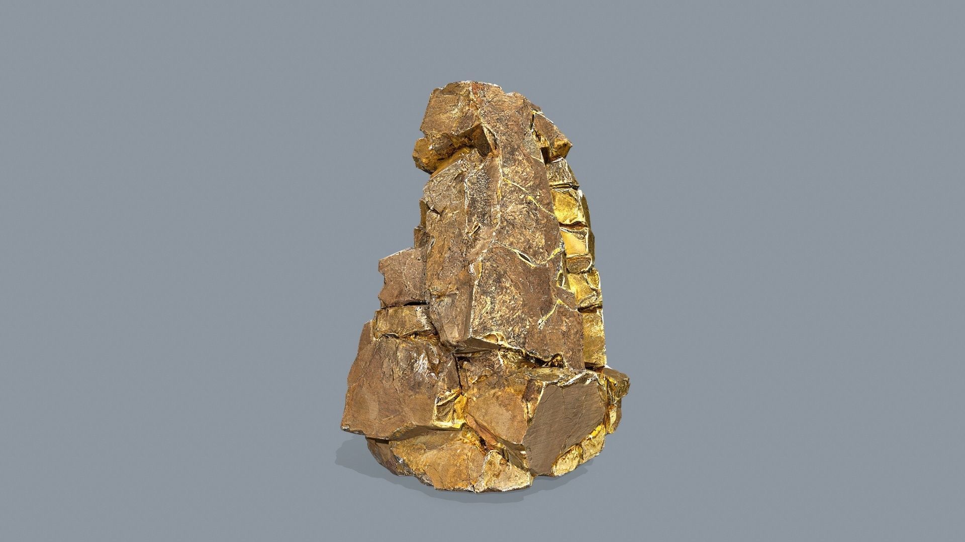 gold rocks Low-poly 3D model_3