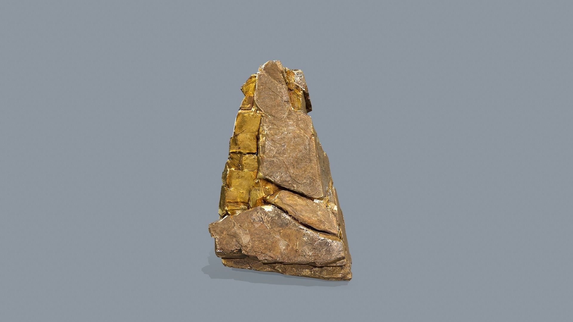gold rocks Low-poly 3D model_8