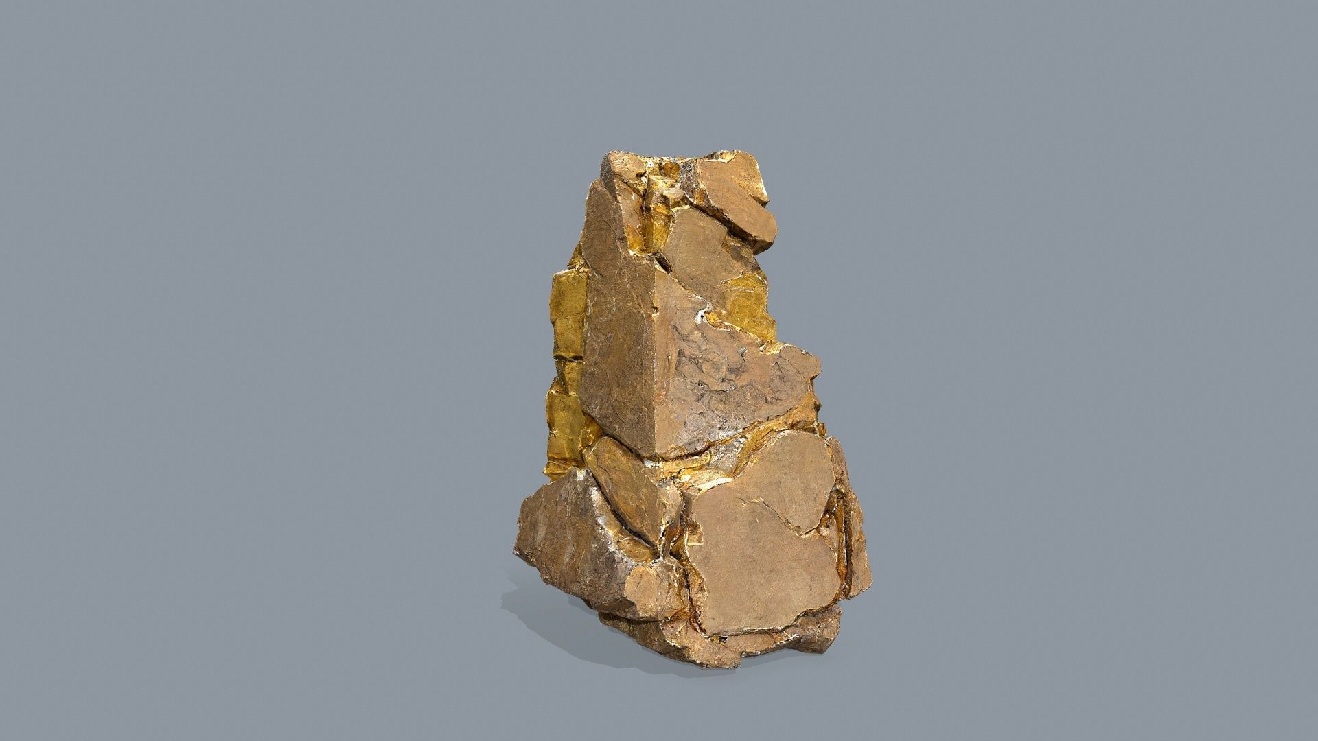 gold rocks Low-poly 3D model_7