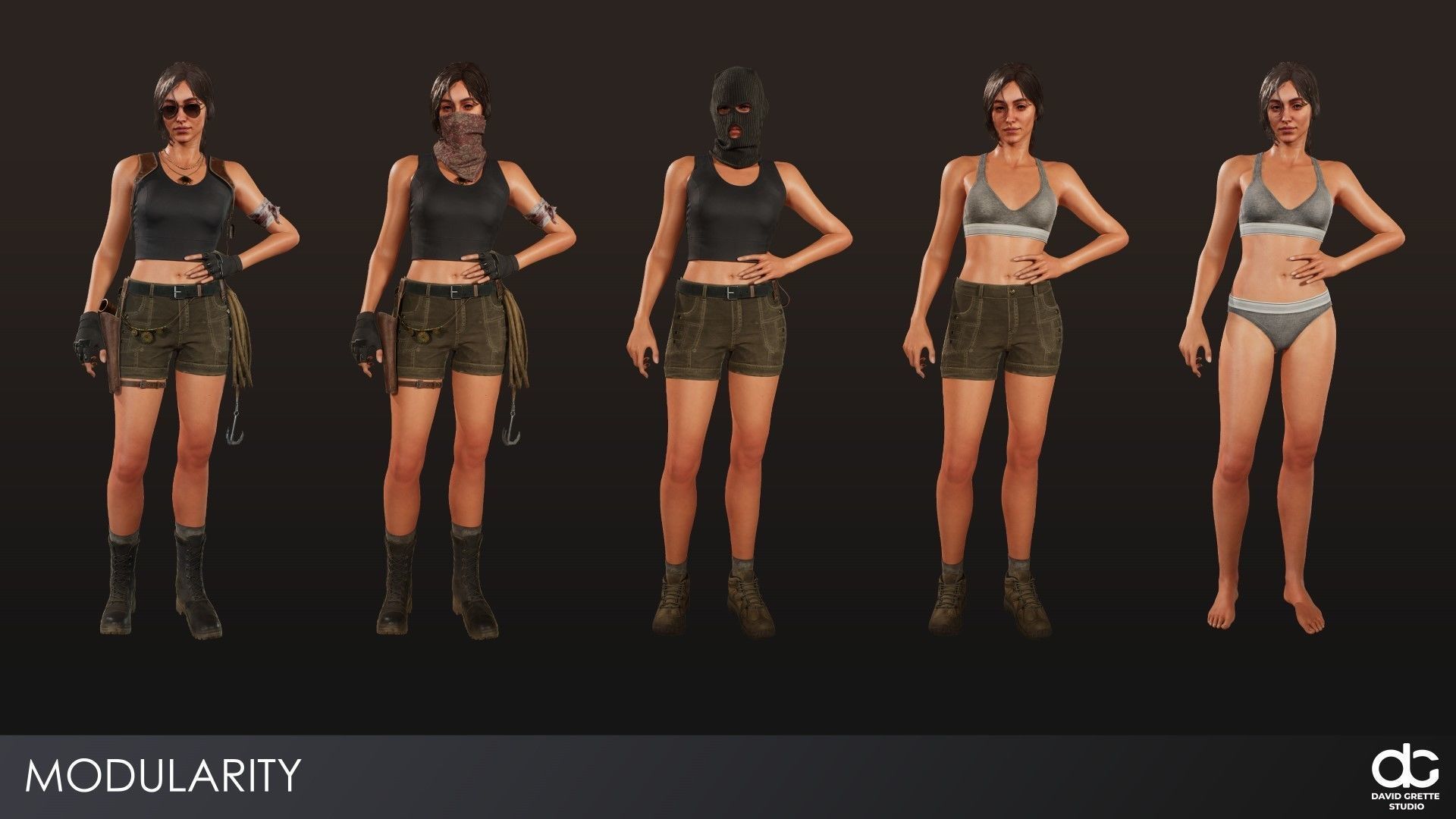 Adventure Character Eva from Pack 1 Low-poly 3D model_6