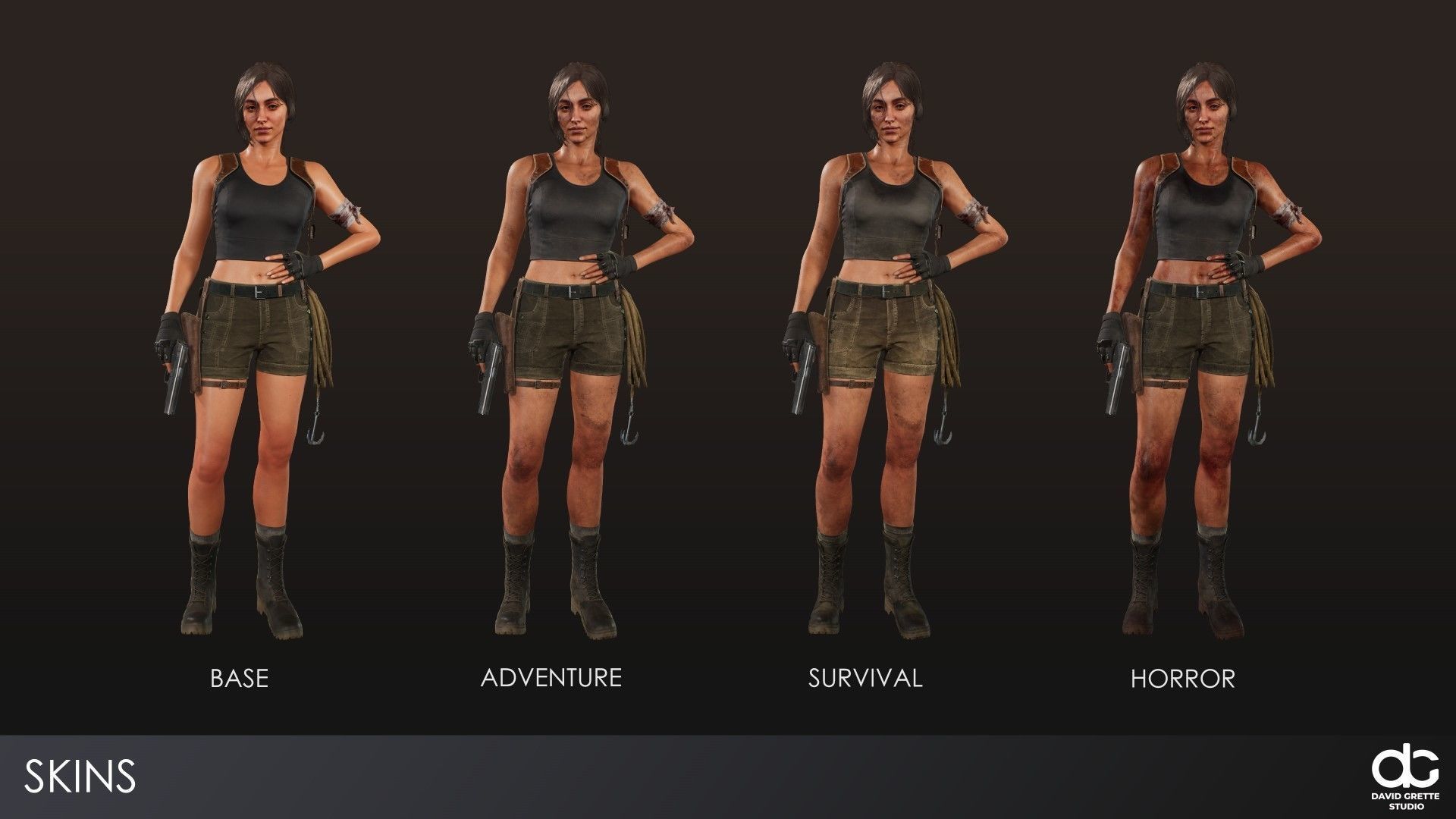 Adventure Character Eva from Pack 1 Low-poly 3D model_4