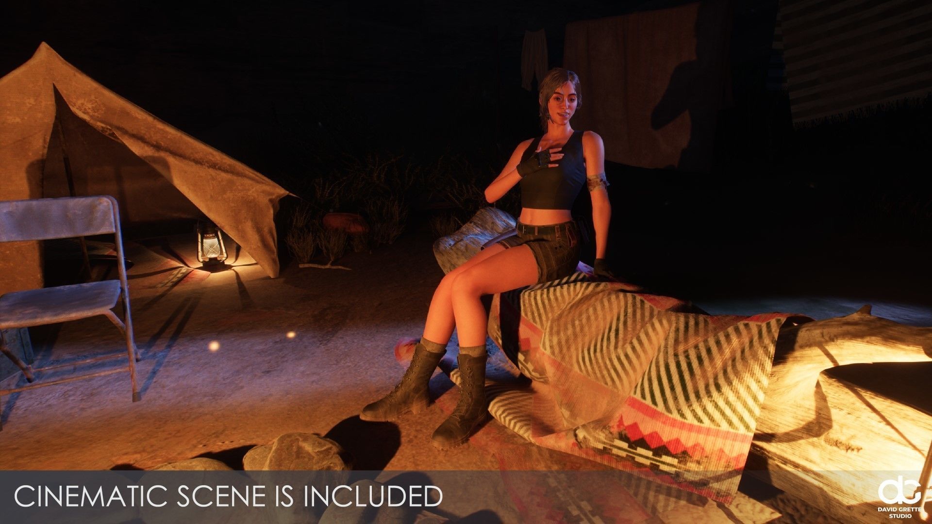 Adventure Character Eva from Pack 1 Low-poly 3D model_10