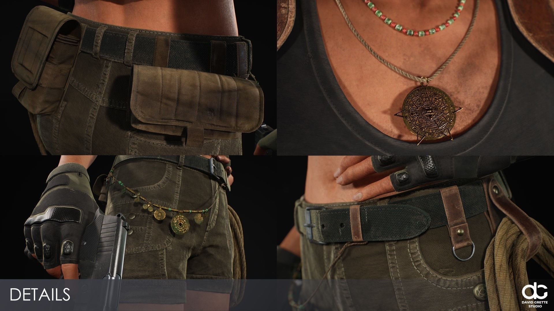 Adventure Character Eva from Pack 1 Low-poly 3D model_7