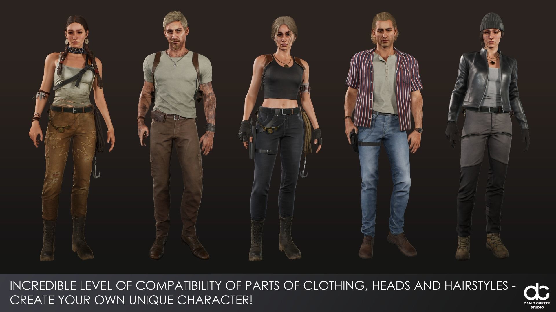 Adventure Character Eva from Pack 1 Low-poly 3D model_19