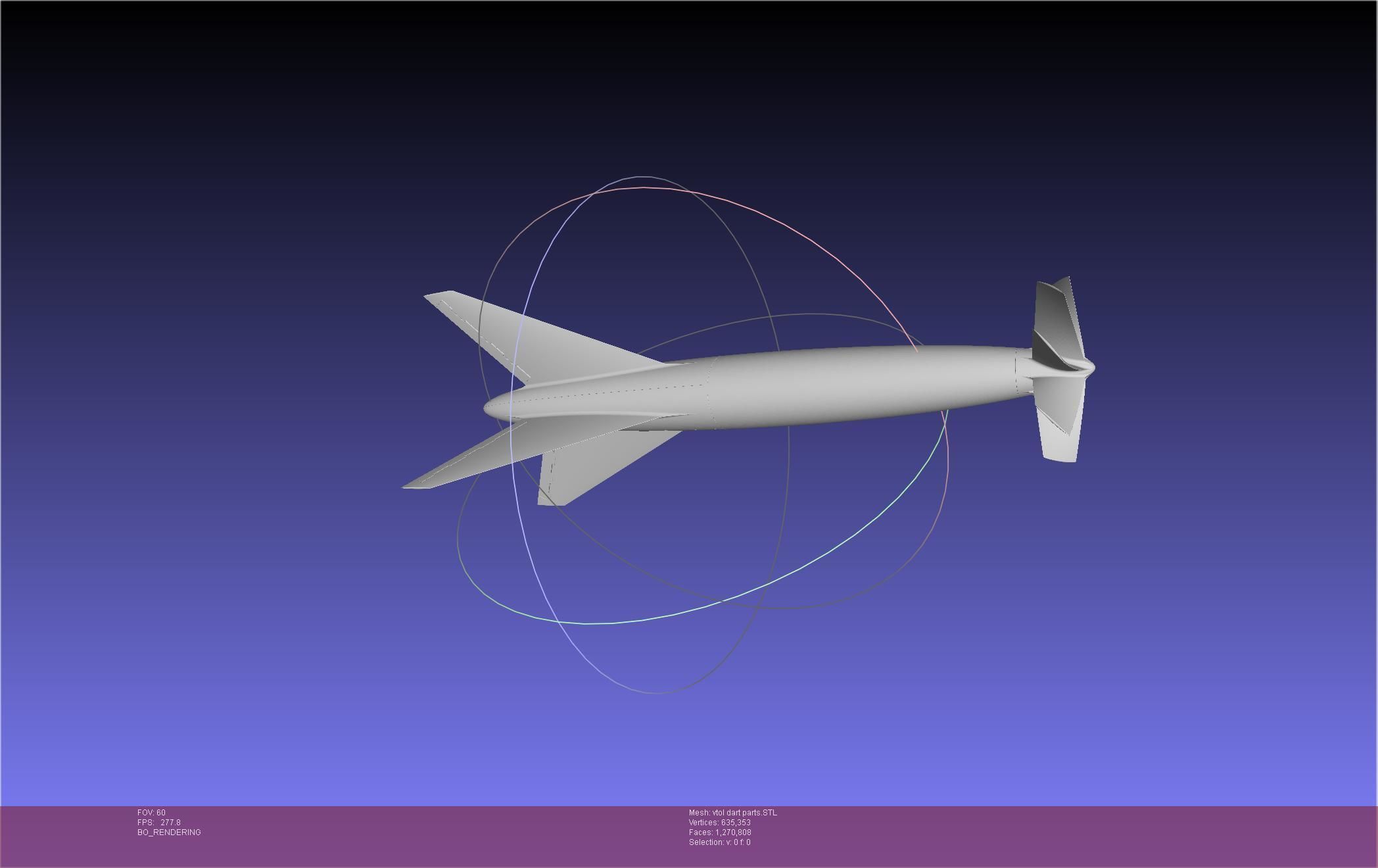 Tailsitting VTOL RC Speeddart Design 3D print model_27