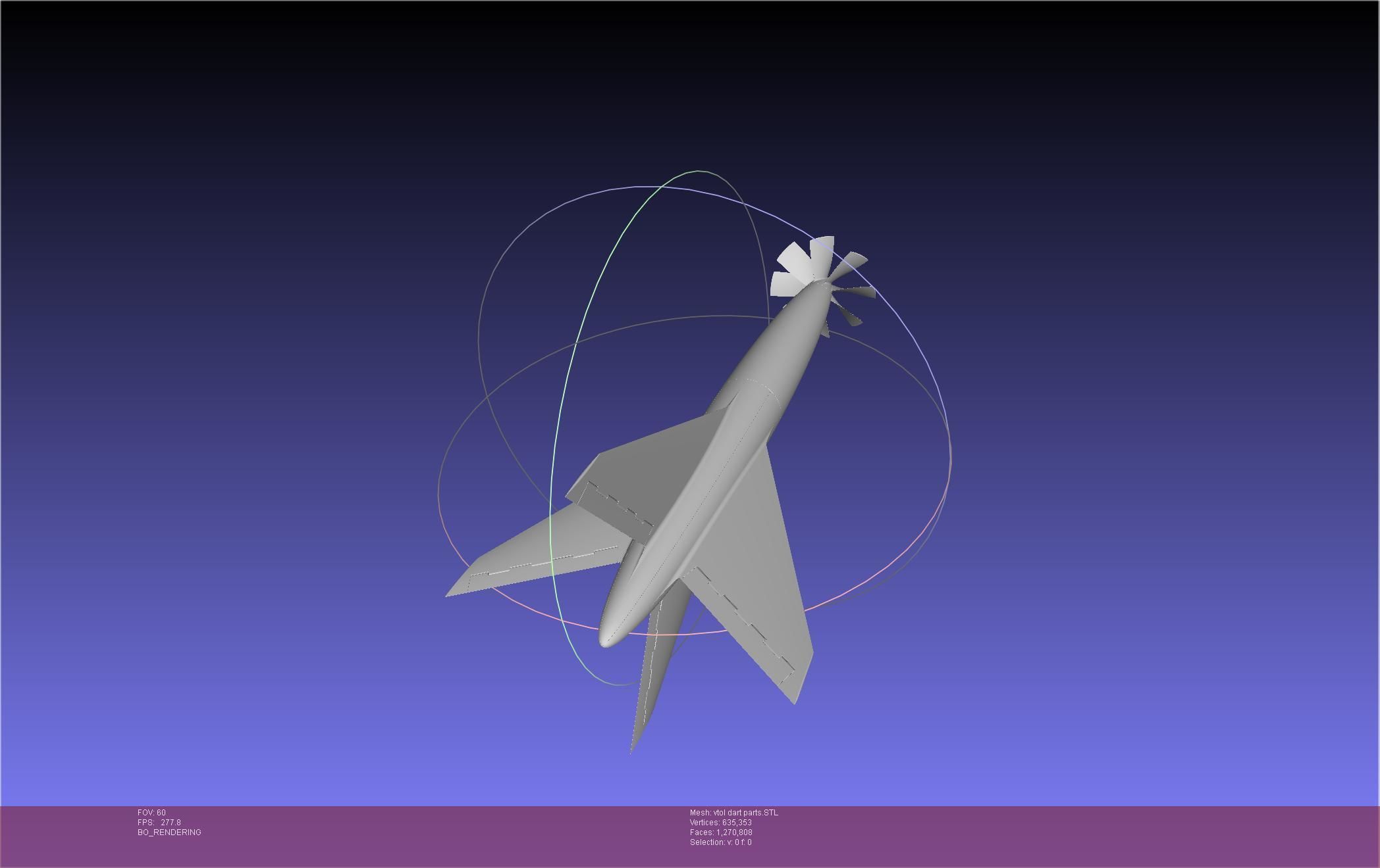 Tailsitting VTOL RC Speeddart Design 3D print model_22