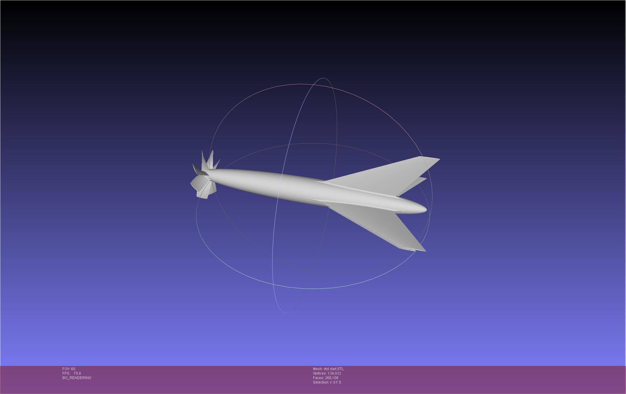 Tailsitting VTOL RC Speeddart Design 3D print model_6