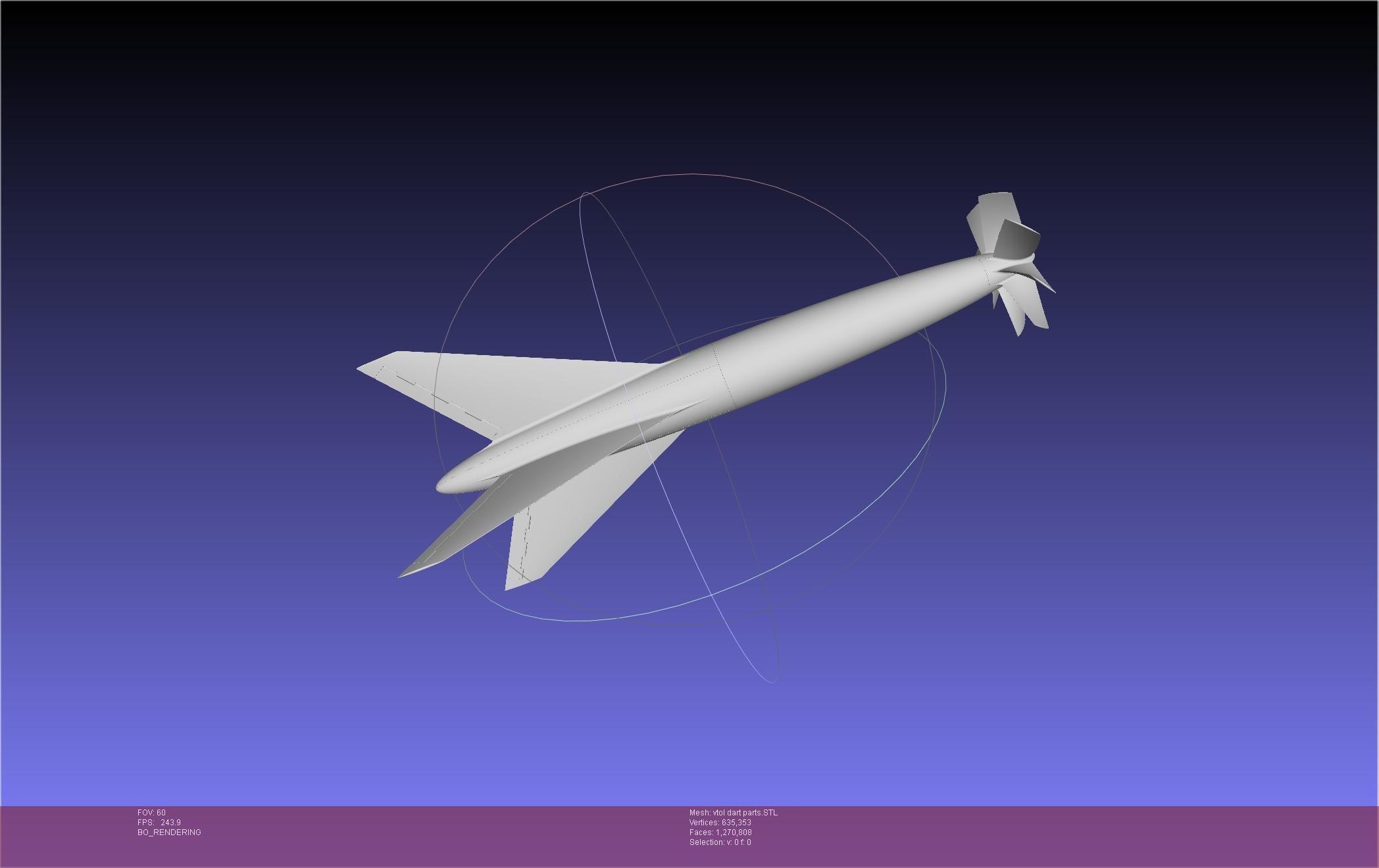 Tailsitting VTOL RC Speeddart Design 3D print model_19