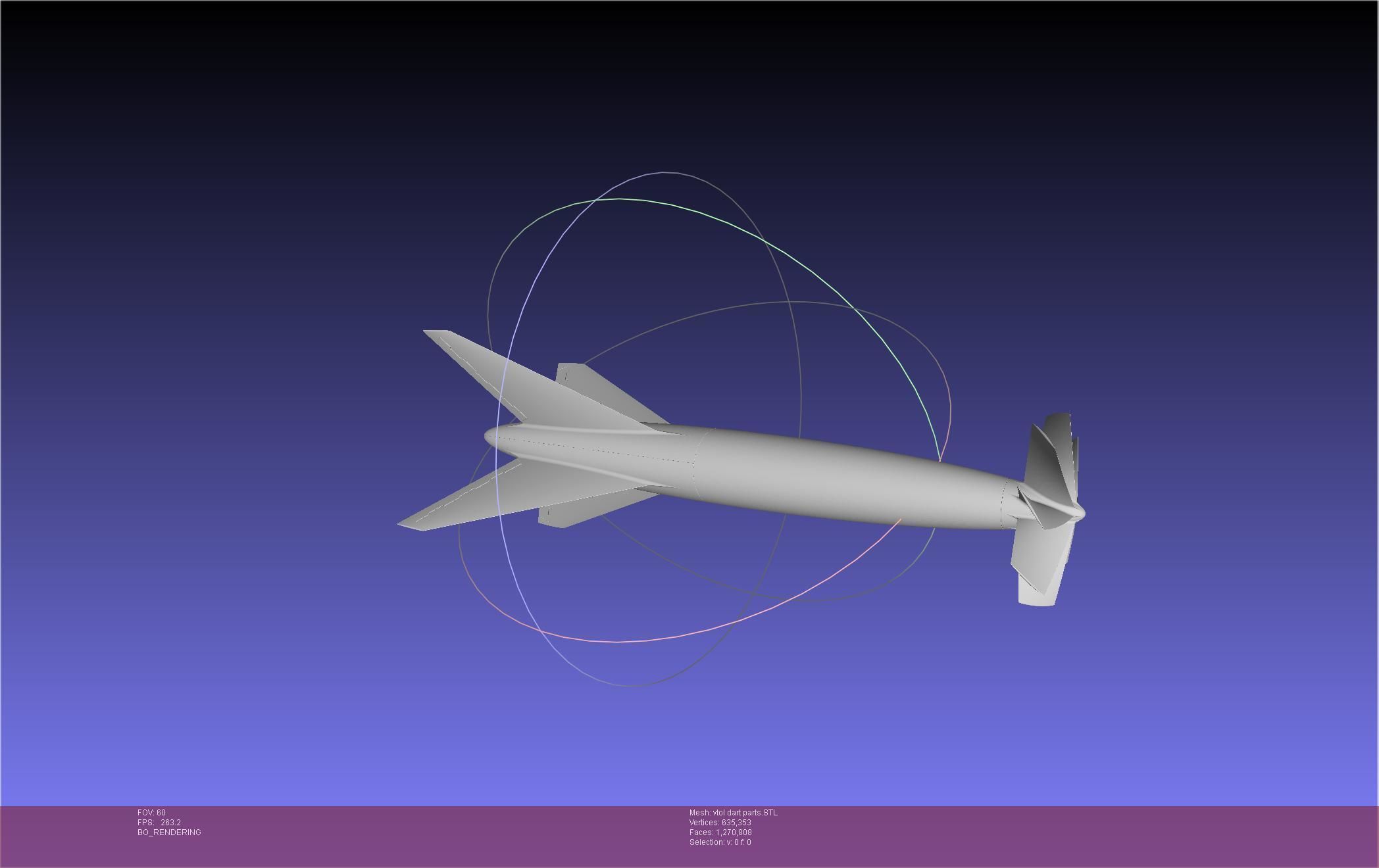 Tailsitting VTOL RC Speeddart Design 3D print model_29