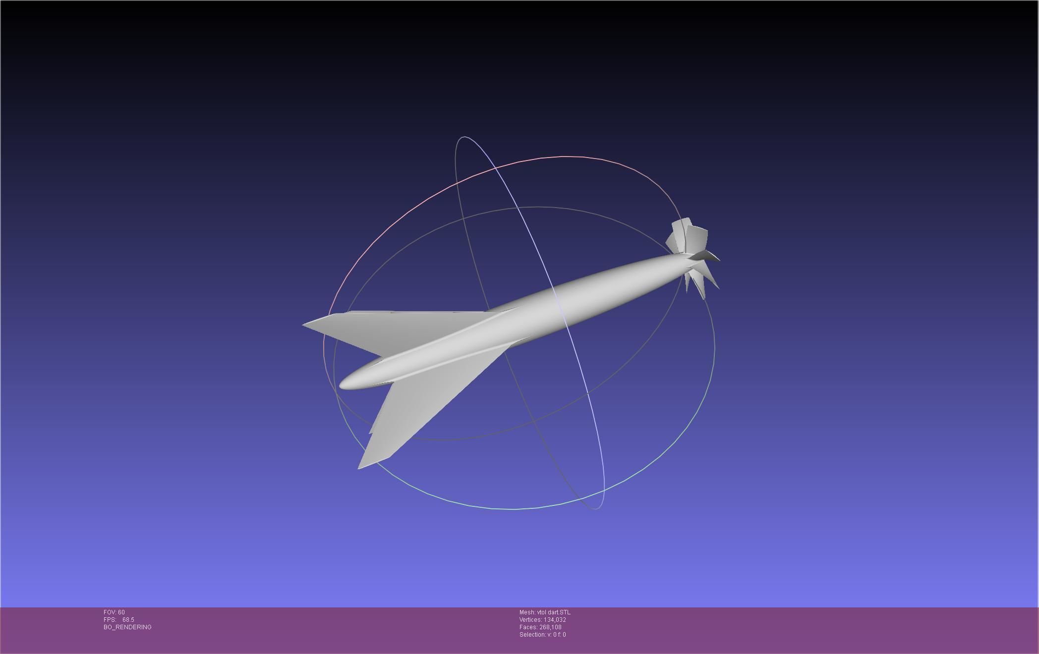 Tailsitting VTOL RC Speeddart Design 3D print model_3