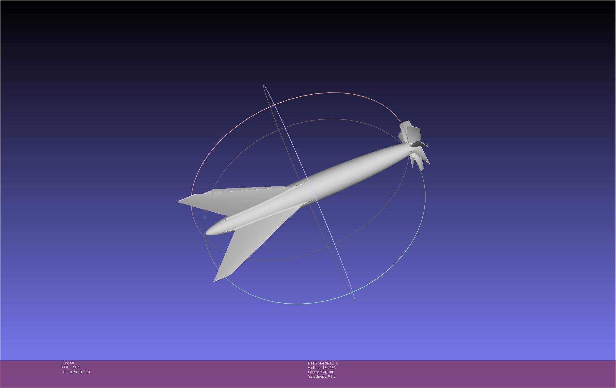 Tailsitting VTOL RC Speeddart Design 3D print model_1