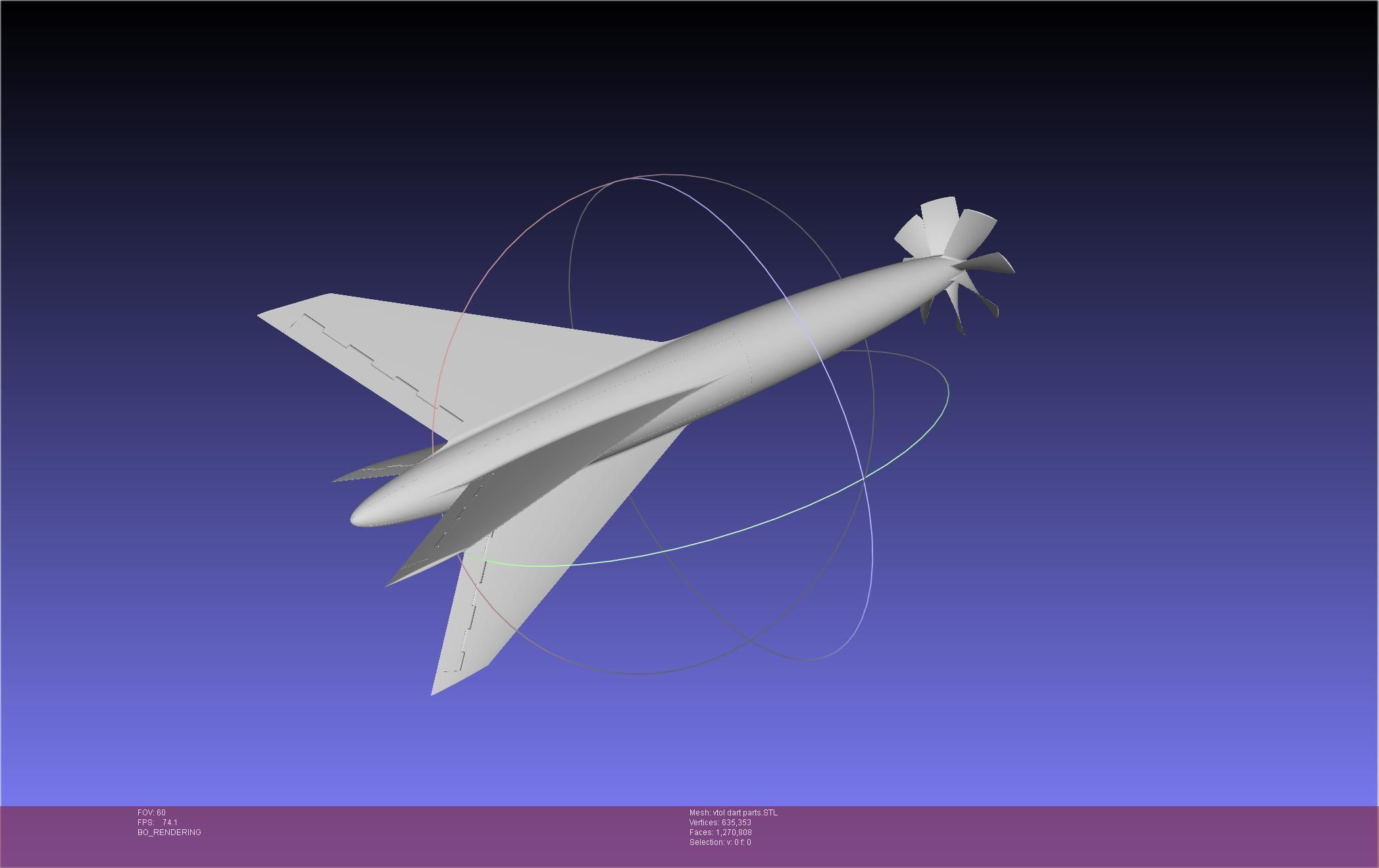 Tailsitting VTOL RC Speeddart Design 3D print model_18
