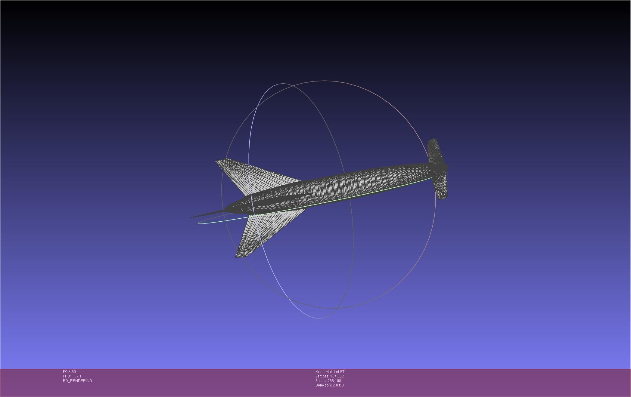 Tailsitting VTOL RC Speeddart Design 3D print model_13