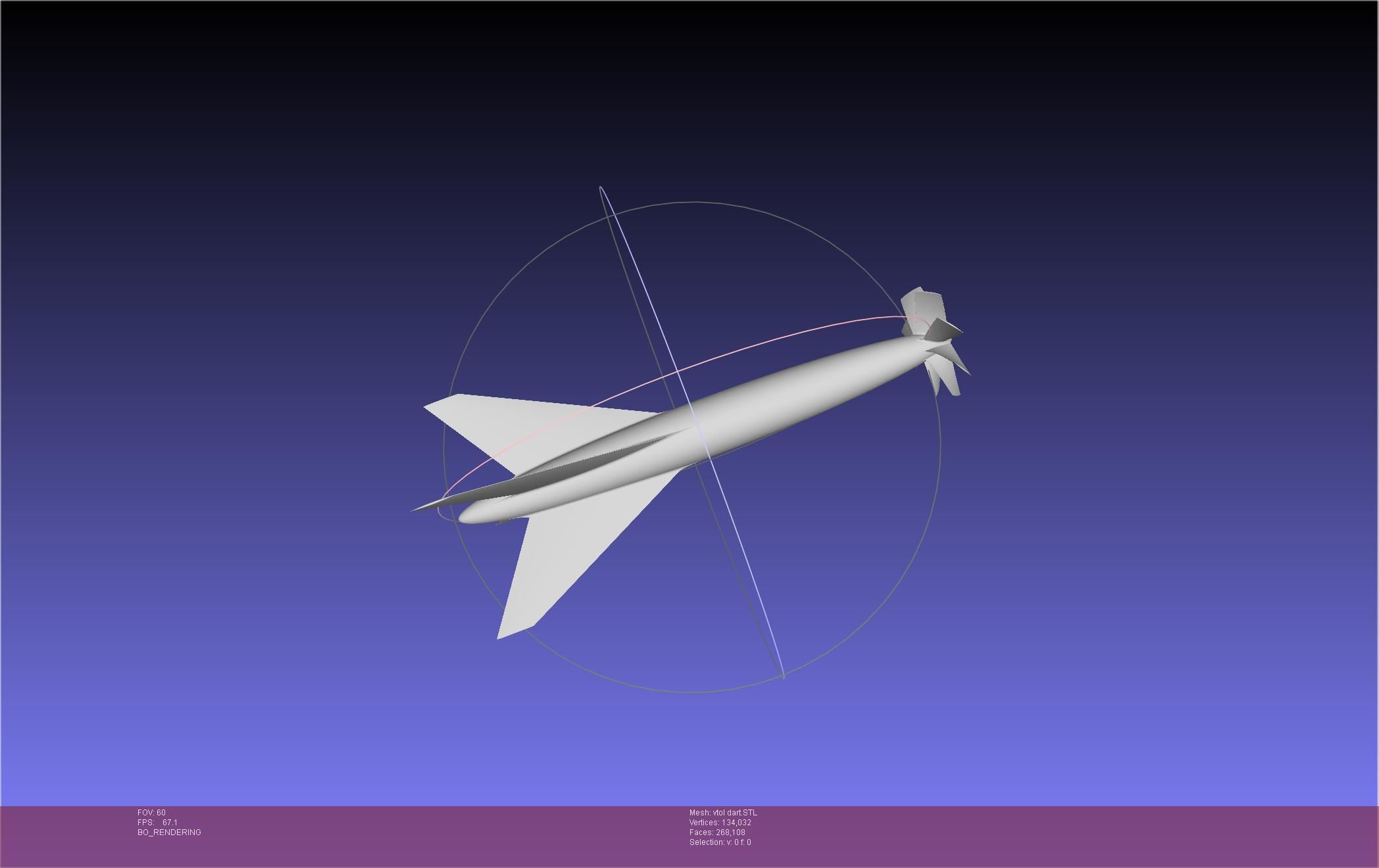 Tailsitting VTOL RC Speeddart Design 3D print model_2