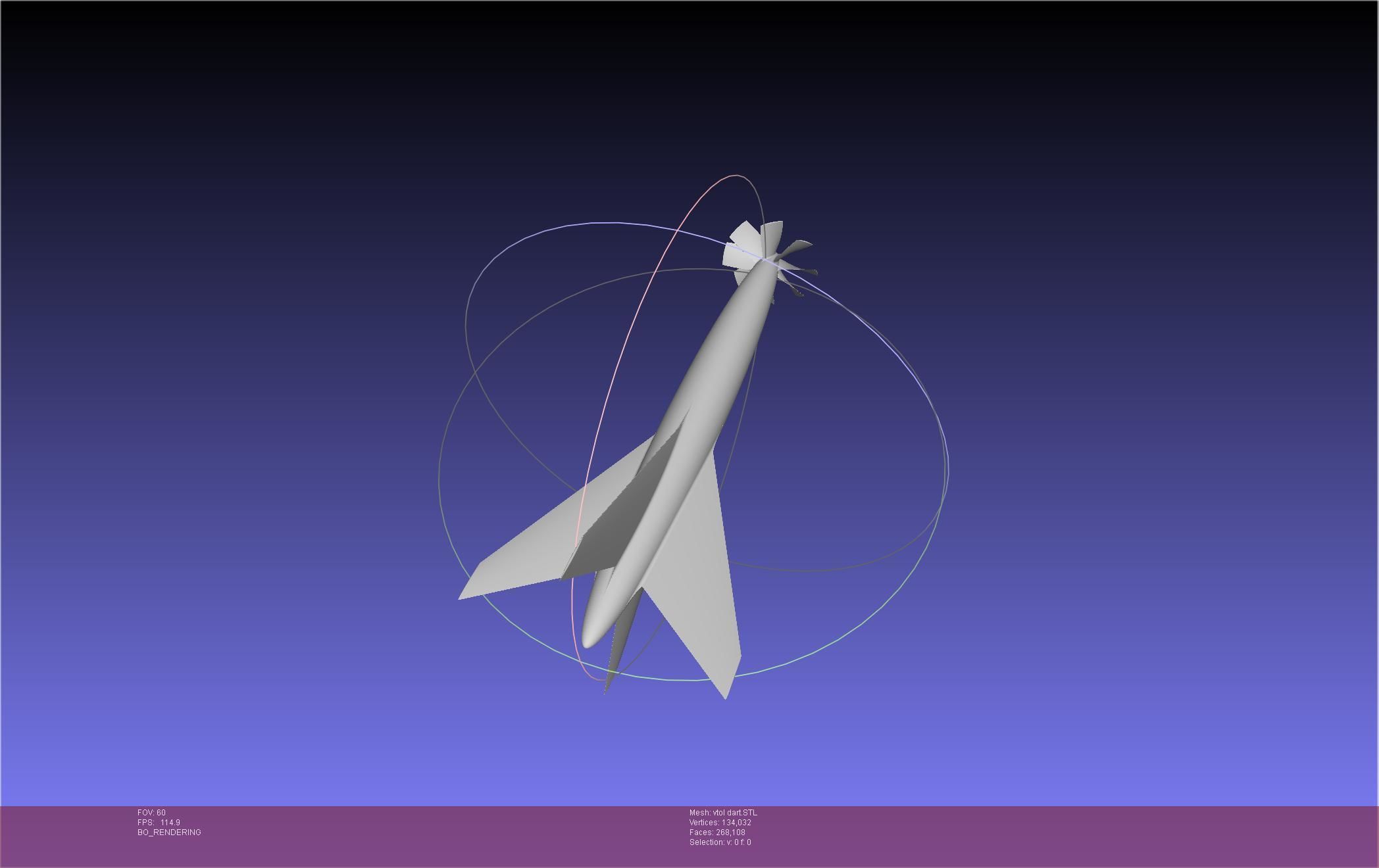 Tailsitting VTOL RC Speeddart Design 3D print model_4