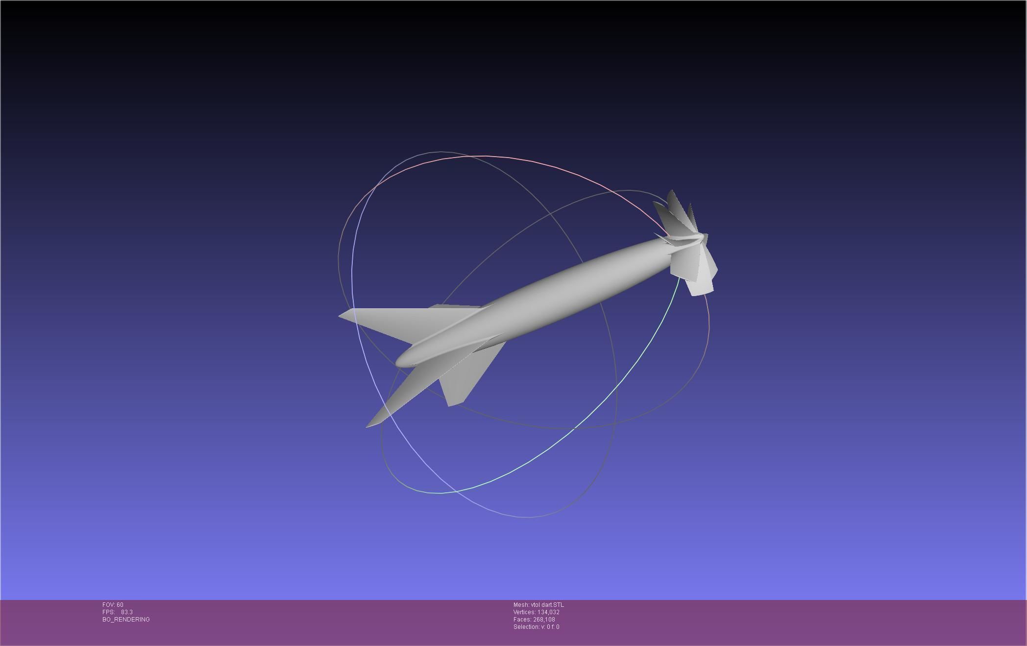 Tailsitting VTOL RC Speeddart Design 3D print model_9
