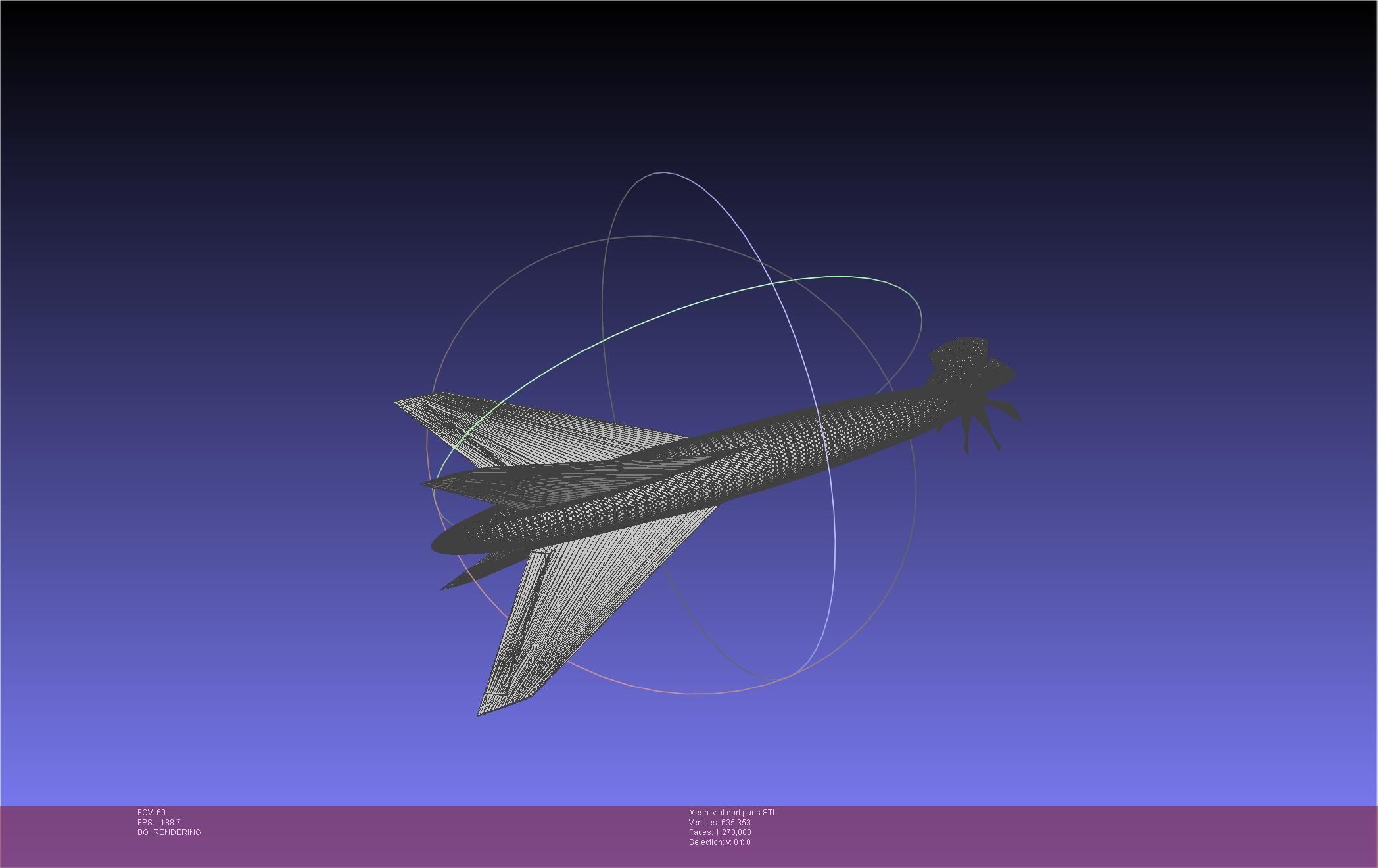 Tailsitting VTOL RC Speeddart Design 3D print model_36
