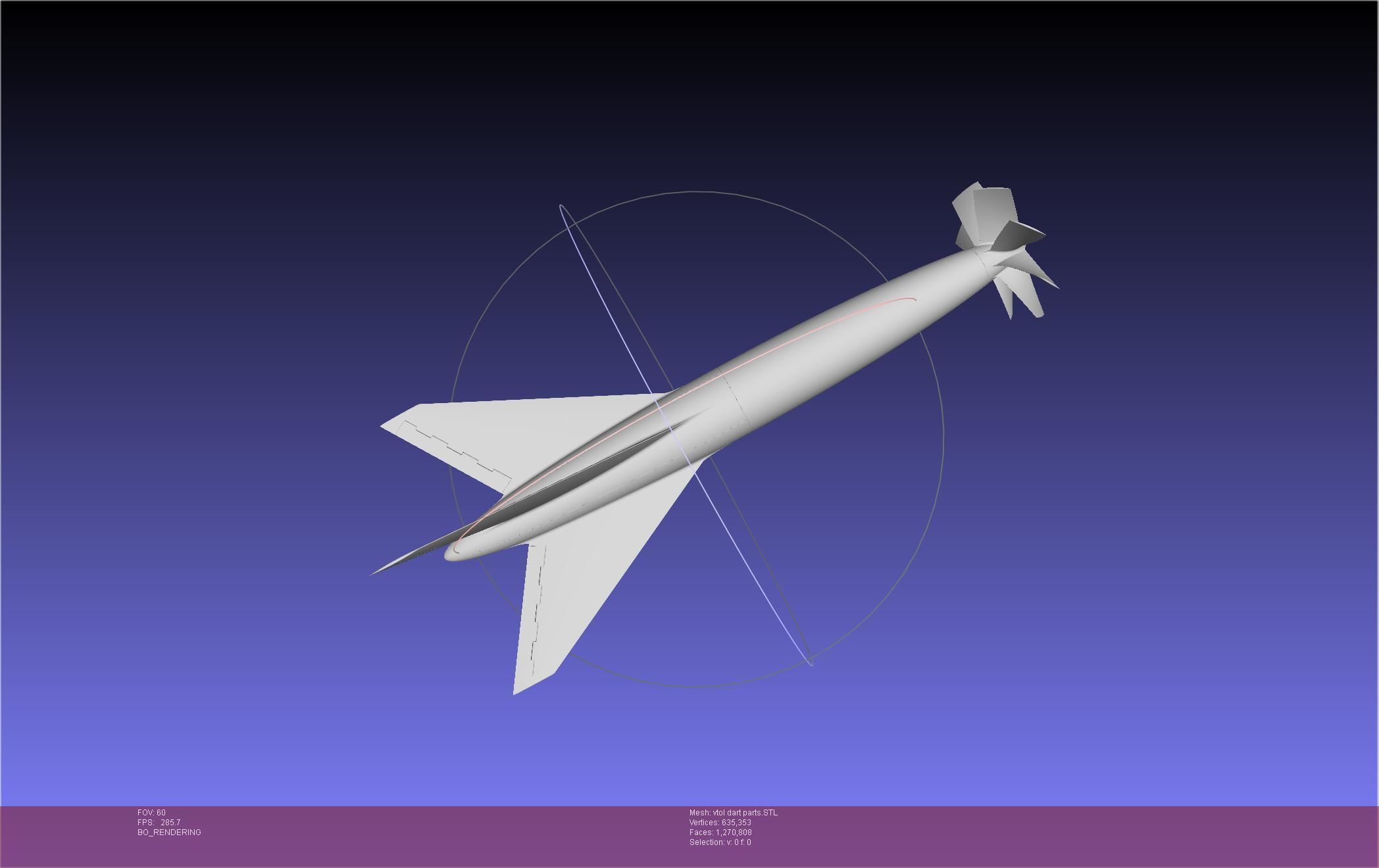 Tailsitting VTOL RC Speeddart Design 3D print model_20