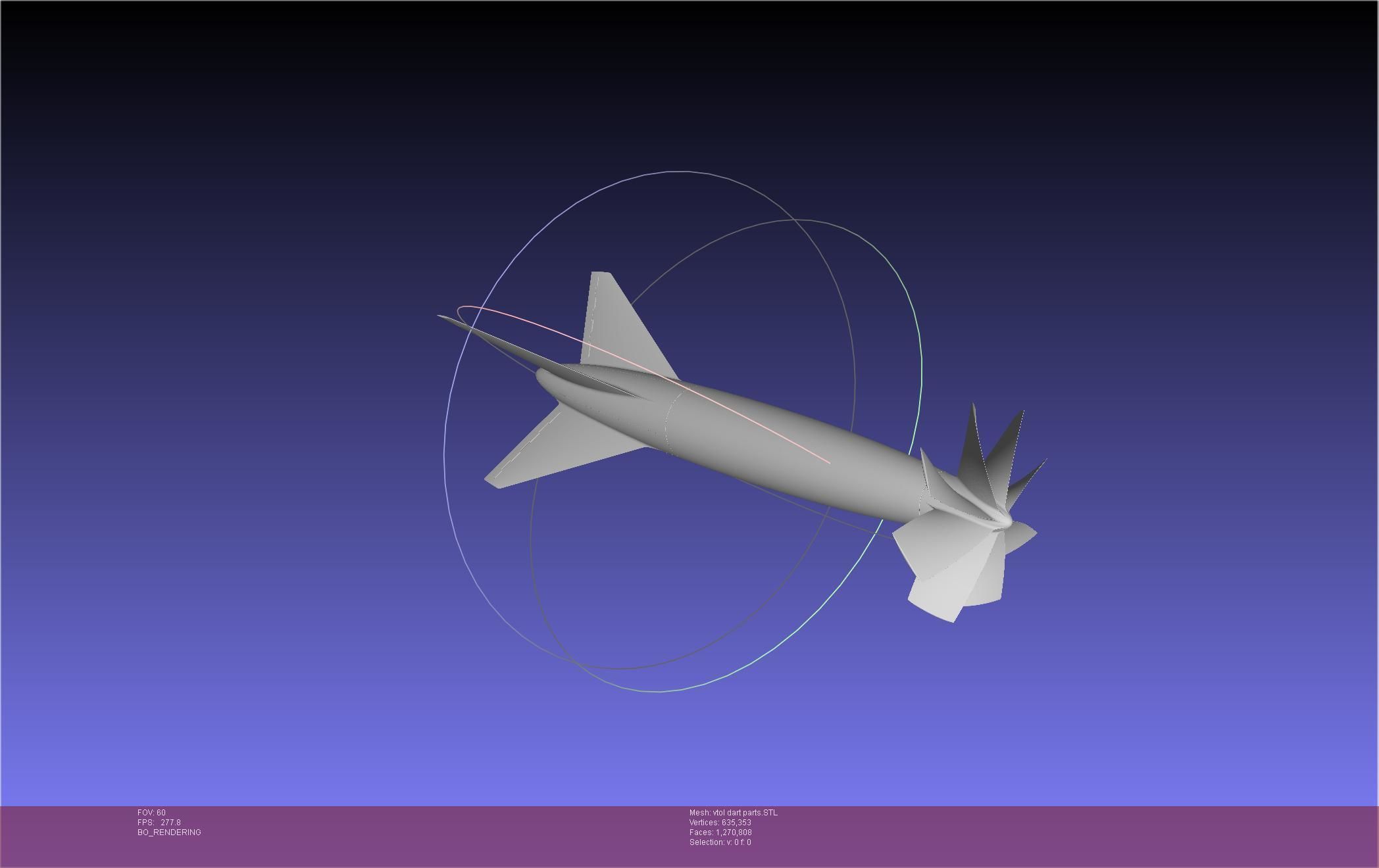Tailsitting VTOL RC Speeddart Design 3D print model_26