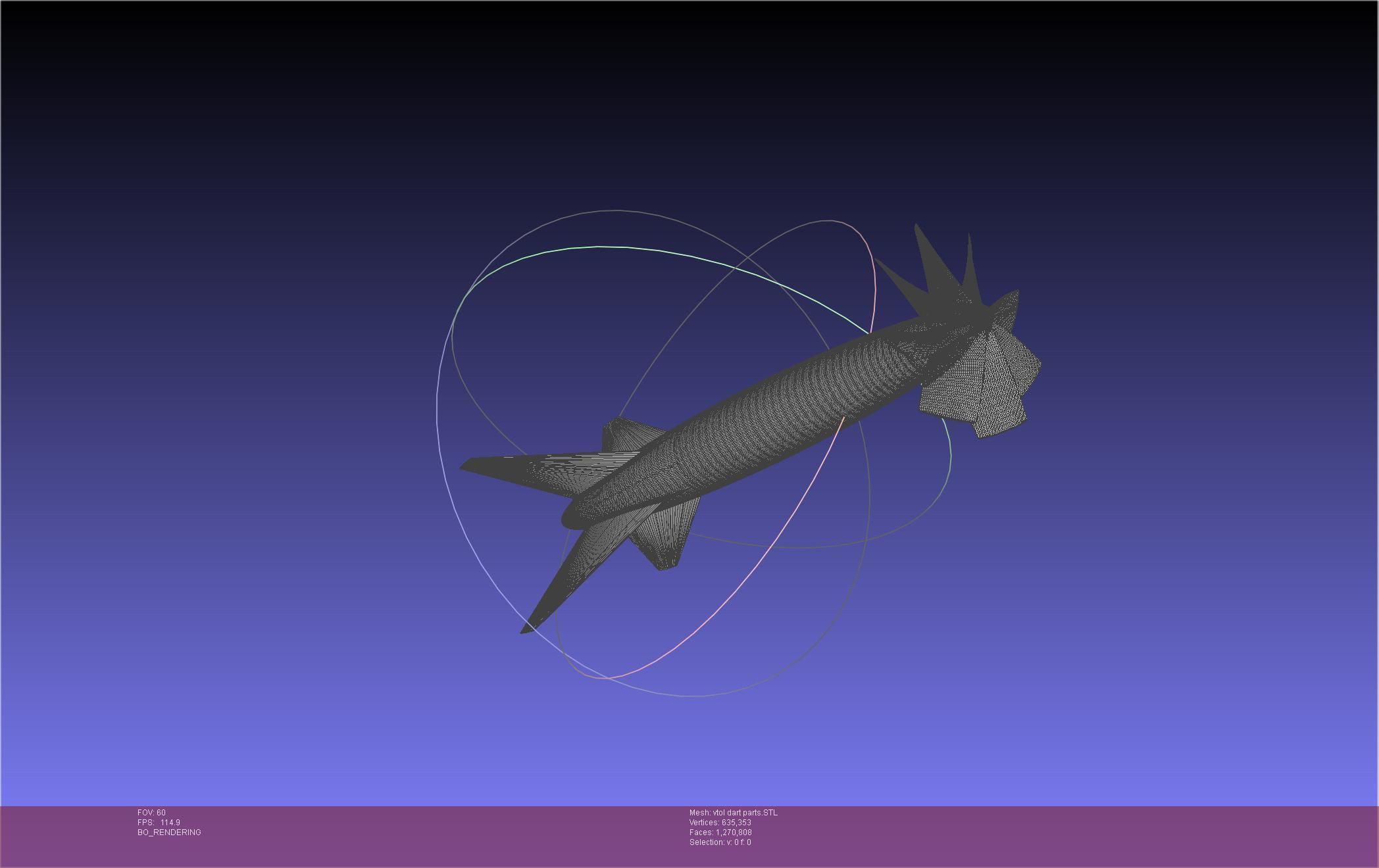 Tailsitting VTOL RC Speeddart Design 3D print model_33