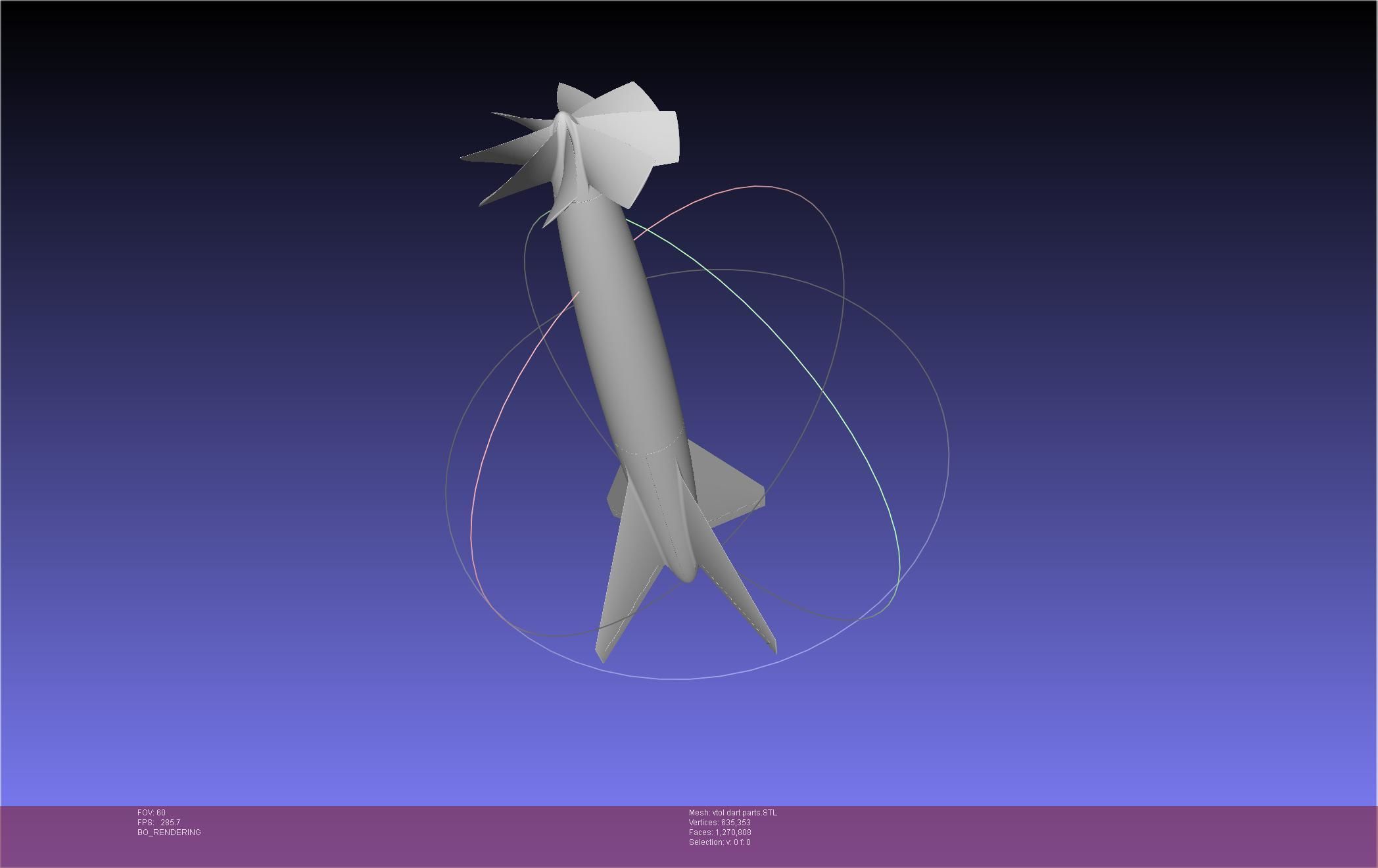 Tailsitting VTOL RC Speeddart Design 3D print model_31