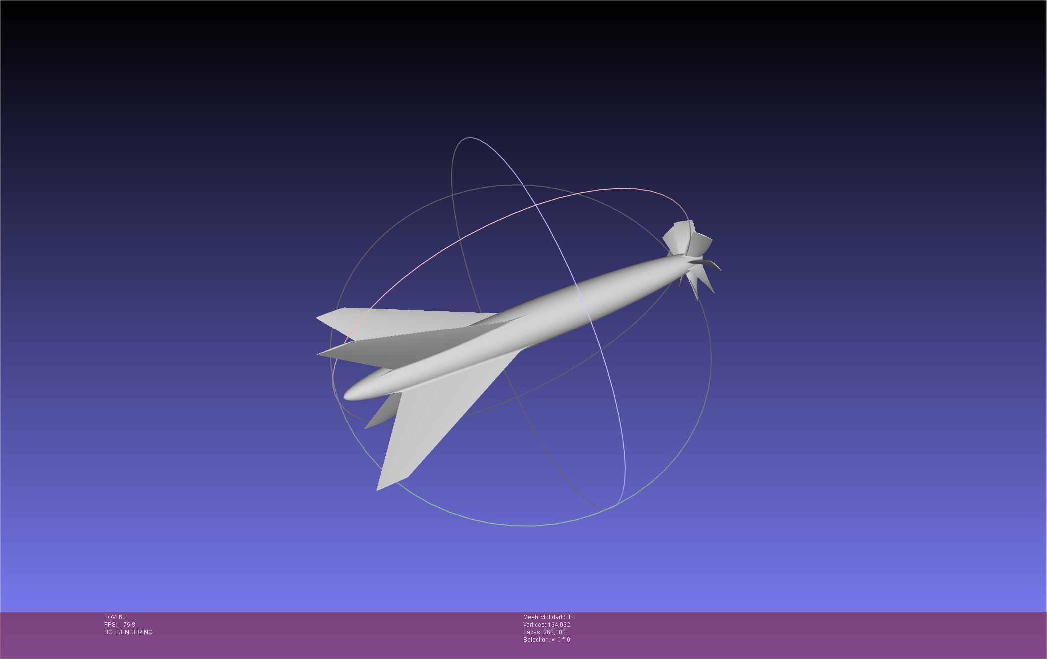 Tailsitting VTOL RC Speeddart Design 3D print model_10