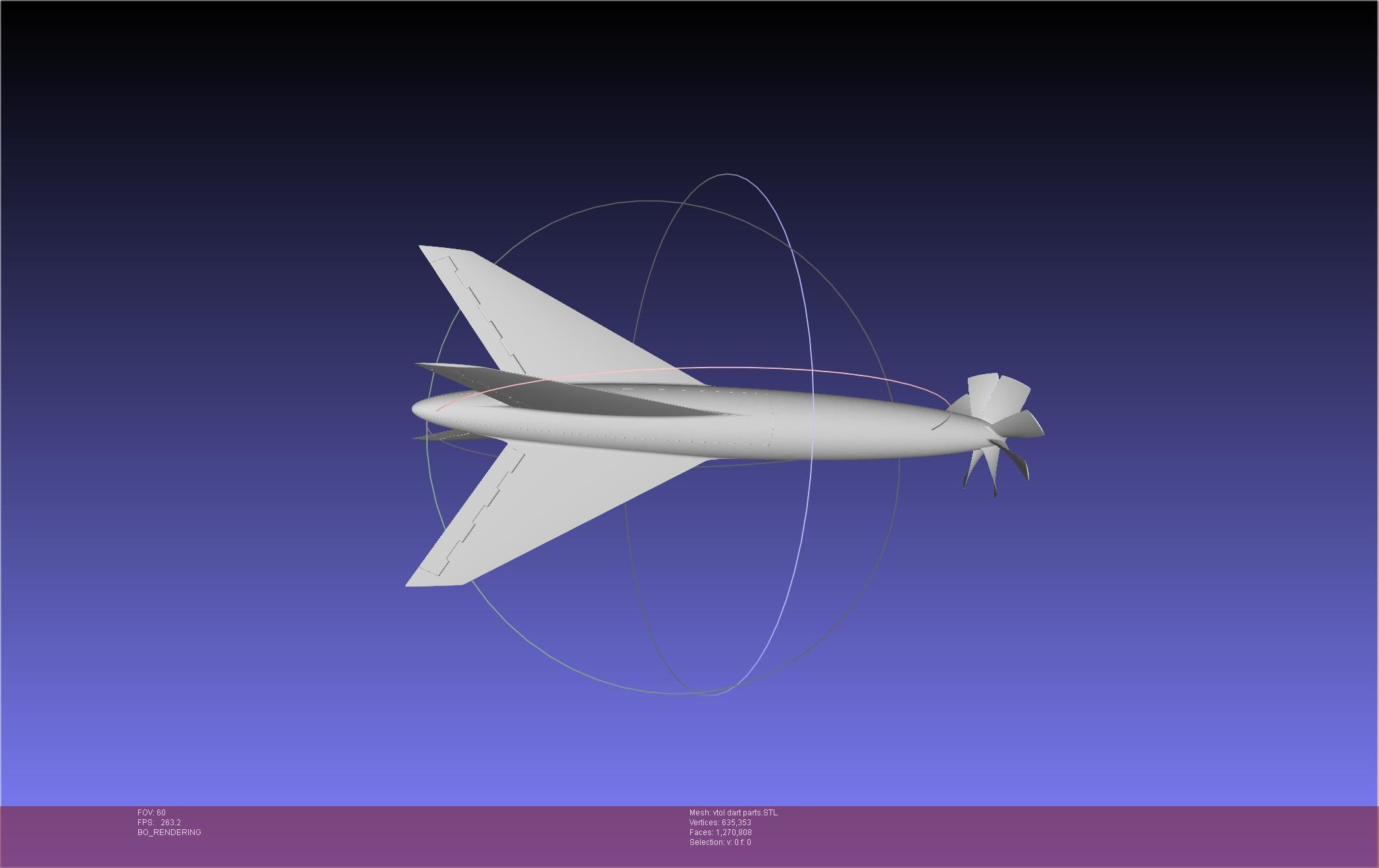 Tailsitting VTOL RC Speeddart Design 3D print model_28