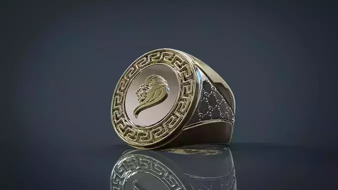 Lion Ring 5 piece puzzle gucci design 