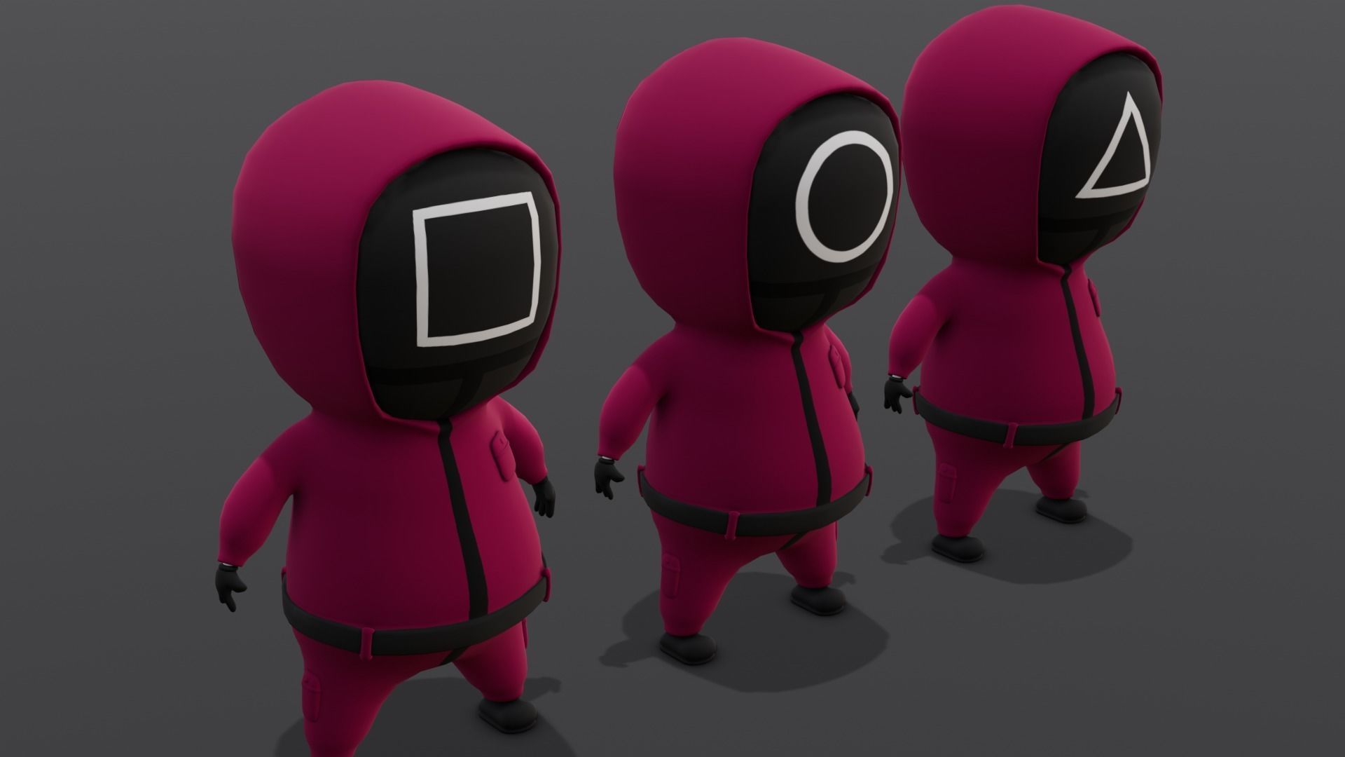 Squid Game Soldiers Low-poly 3D model_1