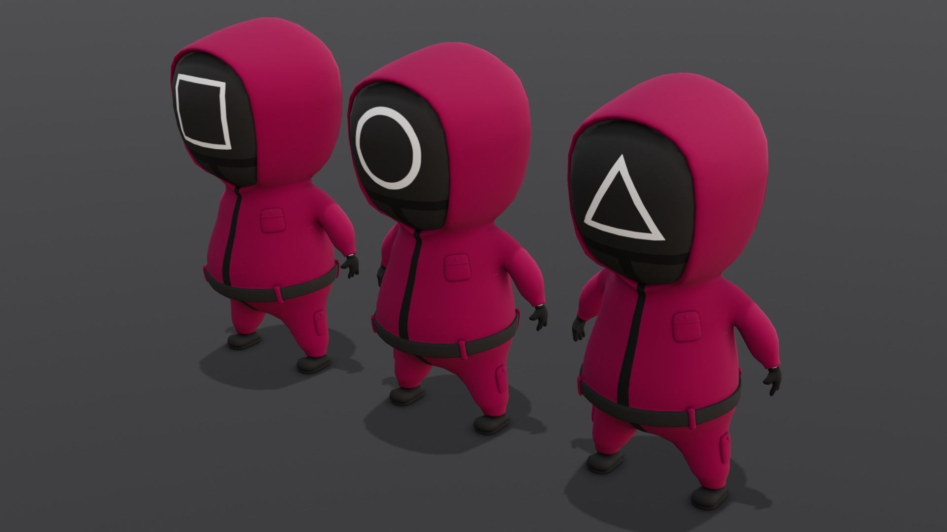 Squid Game Soldiers Low-poly 3D model_3