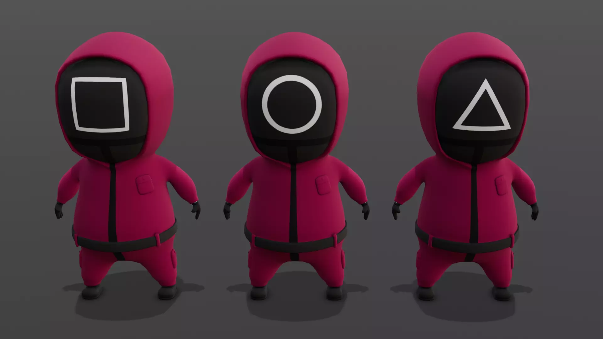 Squid Game Soldiers Low-poly 3D model_0