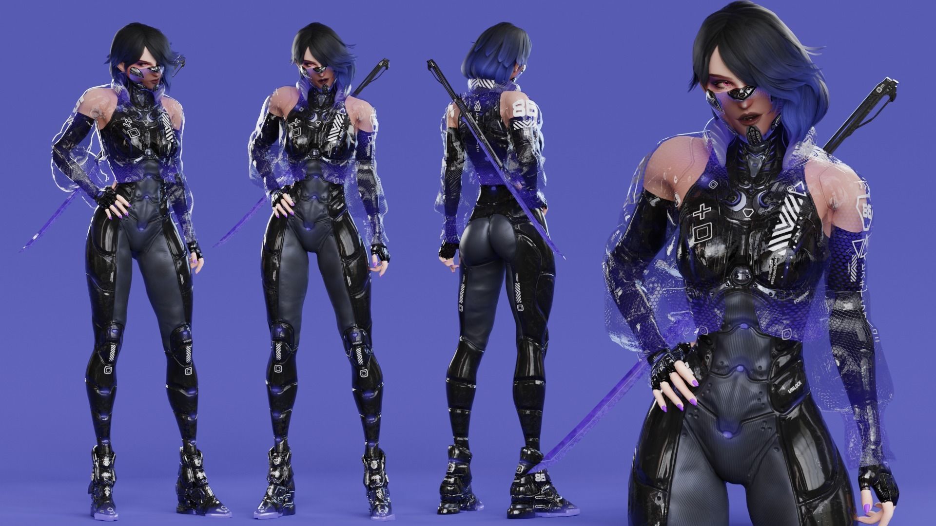  Cybernetic Princess of Ethiopia - Andromeda - Complete Editions Low-poly 3D model_12