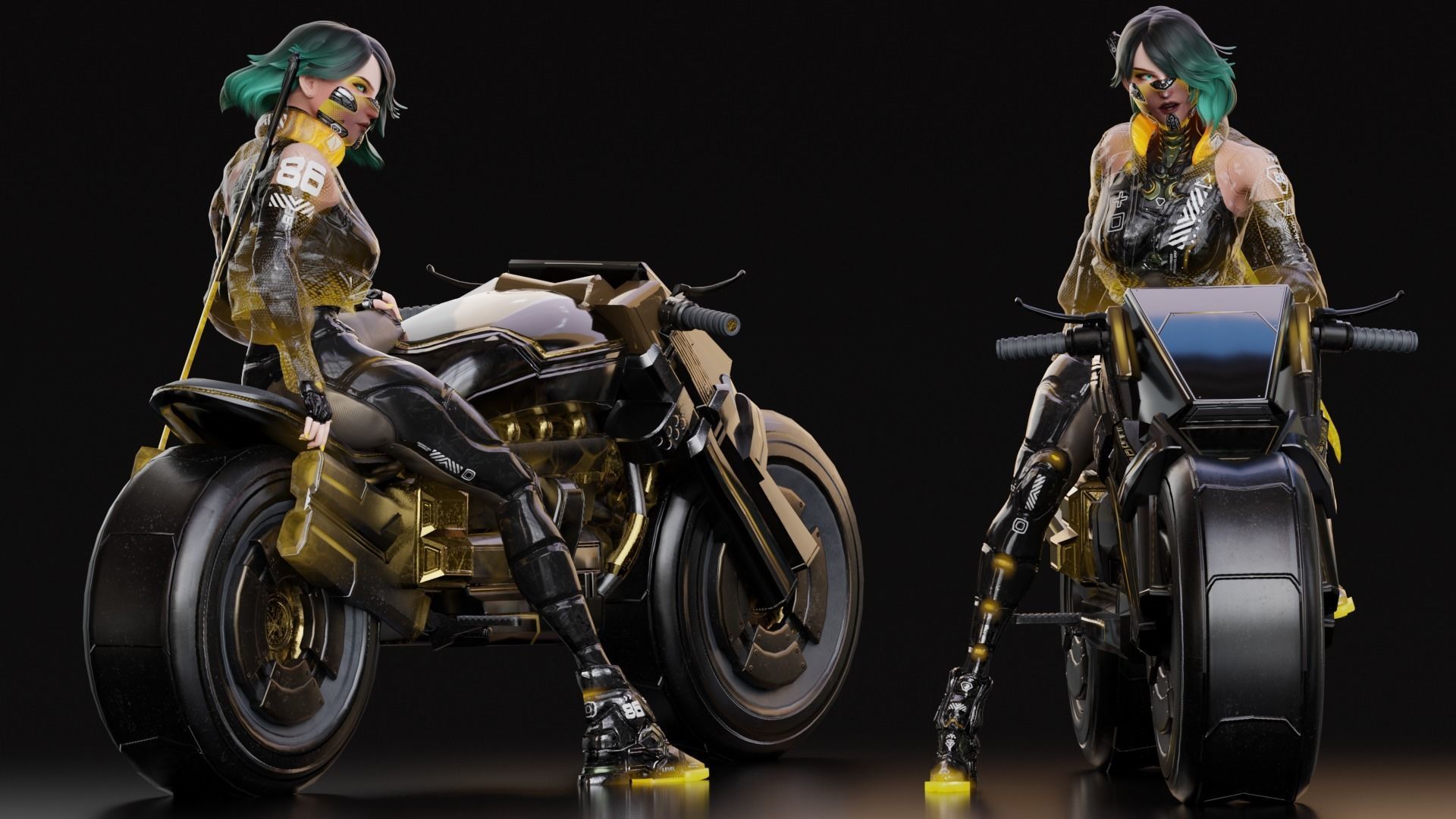  Cybernetic Princess of Ethiopia - Andromeda - Complete Editions Low-poly 3D model_3